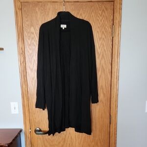 Classic Black Lou And Grey Open-Front Women’s Cardigan Sweater, Size Xl